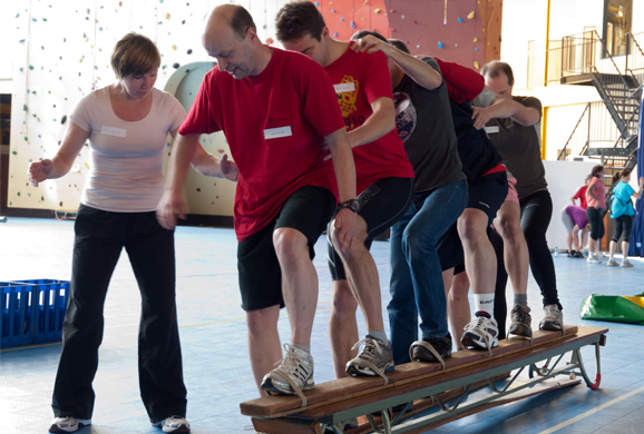 A wellness team-building event at GE Healthcare Netherlands' office.
