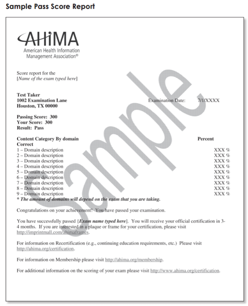 RHIA certification exam