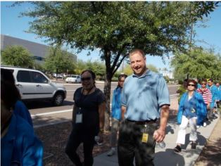 GE Healthcare Phoenix, AZ plant manager leading a group walk