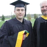 A graduation photo of Matt Christianson with an instructor. 