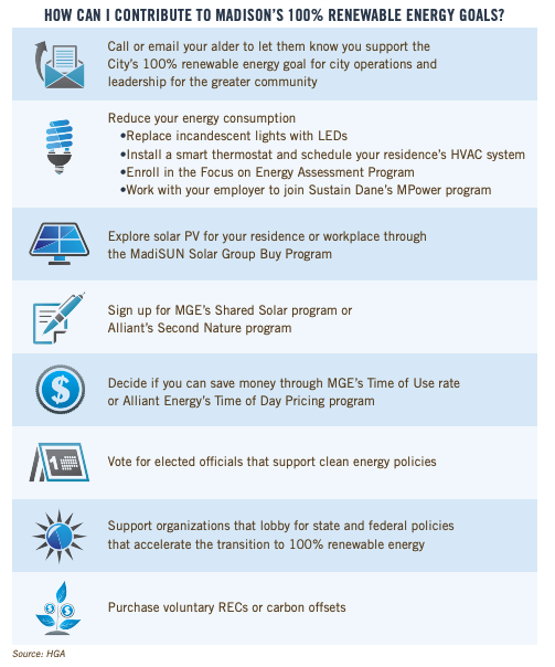 A screenshot of the 100% Renewable Madison Report.