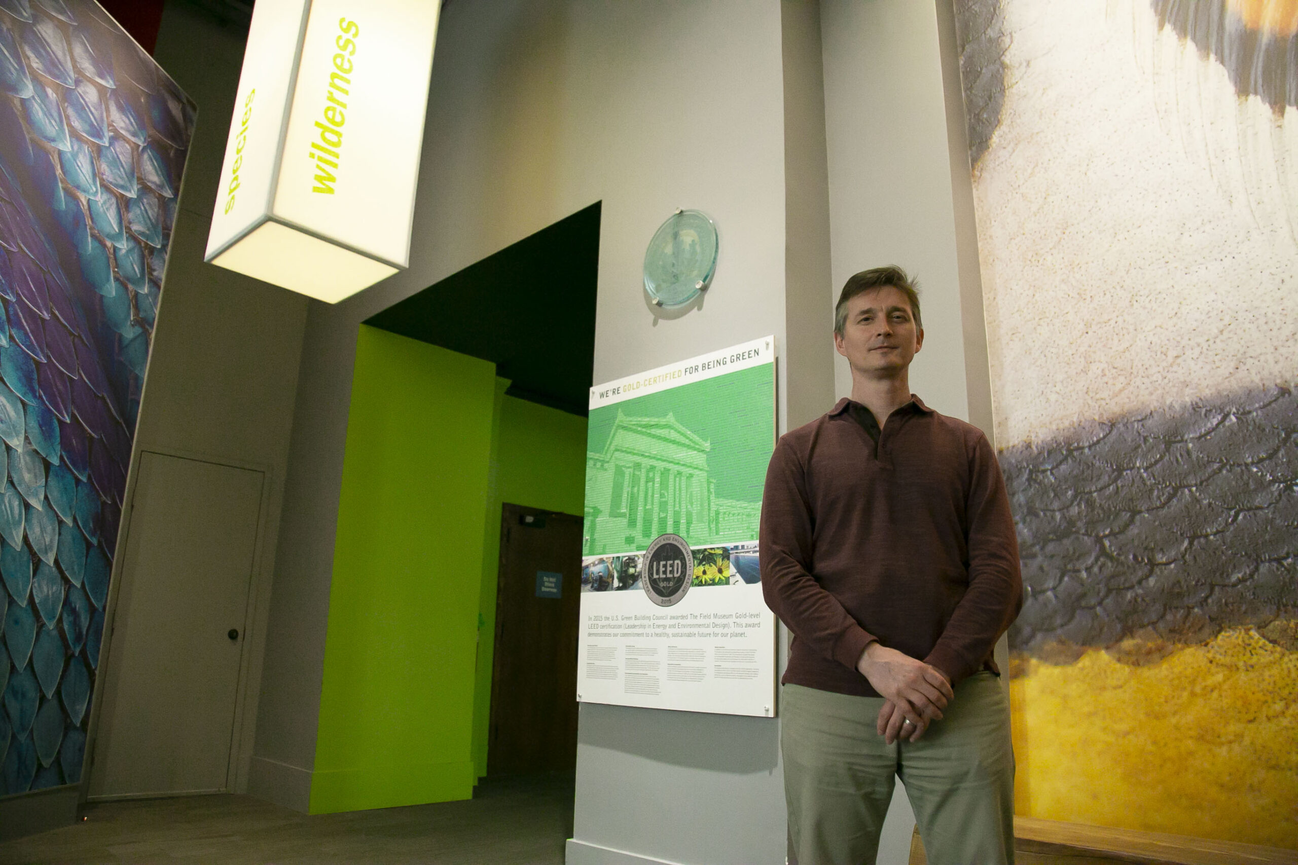 Carter inside the Field Museum.