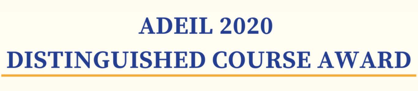 Graphic for the 2020 ADEIL Distinguished Course Award