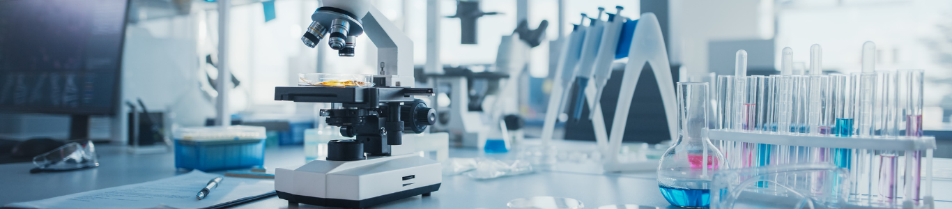 A laboratory with medical equipment on the table