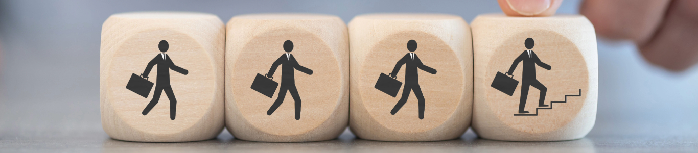 illustration of a person climbing the career ladder